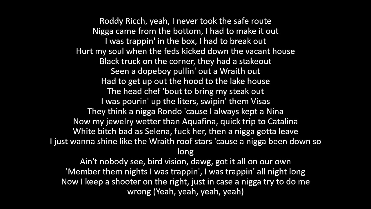 Roddy Ricch - Down Below (lyrics)