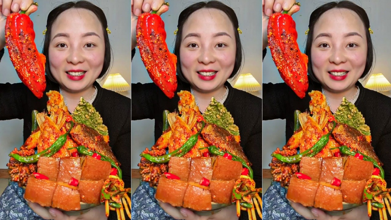 Let’s Eat With Jin Sister 🍖🌶️ | Braised Pork, Pickled Peppers & Fish – So Delicious!