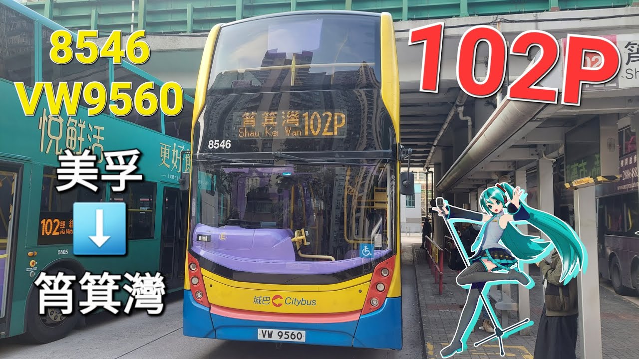[102特別班次,紅隧塞車]城巴 E 8546(VW9560)@102P 美孚➡️筲箕灣(上層展望)(縮時)