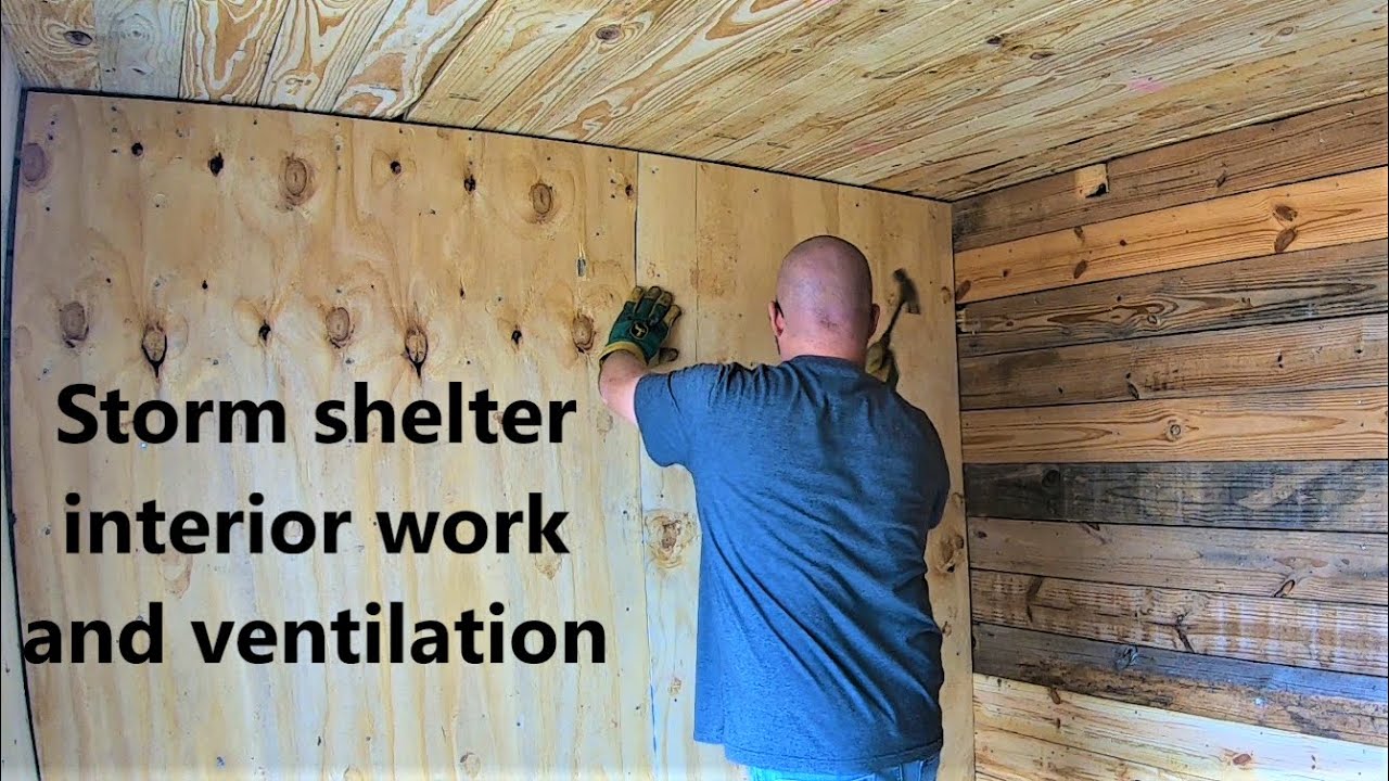 #215 Tornado/hurricane shelter bunker interior and ventilation. DIY storm shelter bunker build #14