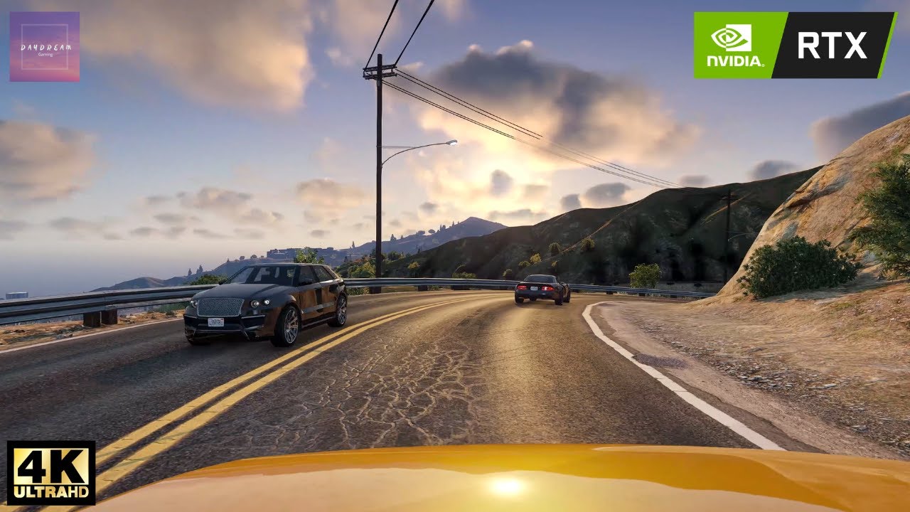 GTA 5 Relaxing Driving Tour | Realistic Drive w/ Steering Wheel | Natural Vision Evolved 2022