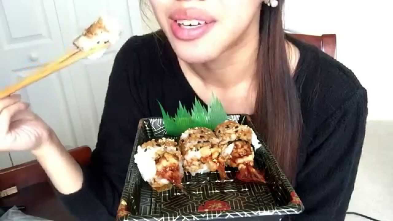 ASMR Eating Sounds : Sushi (Shrimp Tempura)