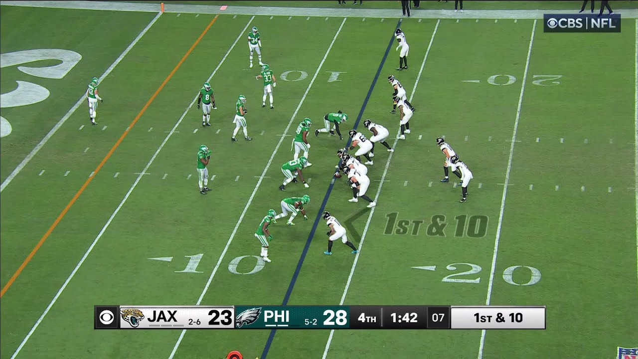 Nakobe Dean goes WAY upstairs for game-sealing INT vs. Jags