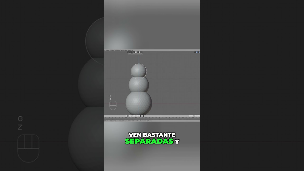 Crea un Mu&ntilde;eco de Nieve Incre&iacute;ble en Blender: &iexcl;Paso a Paso! #shorts