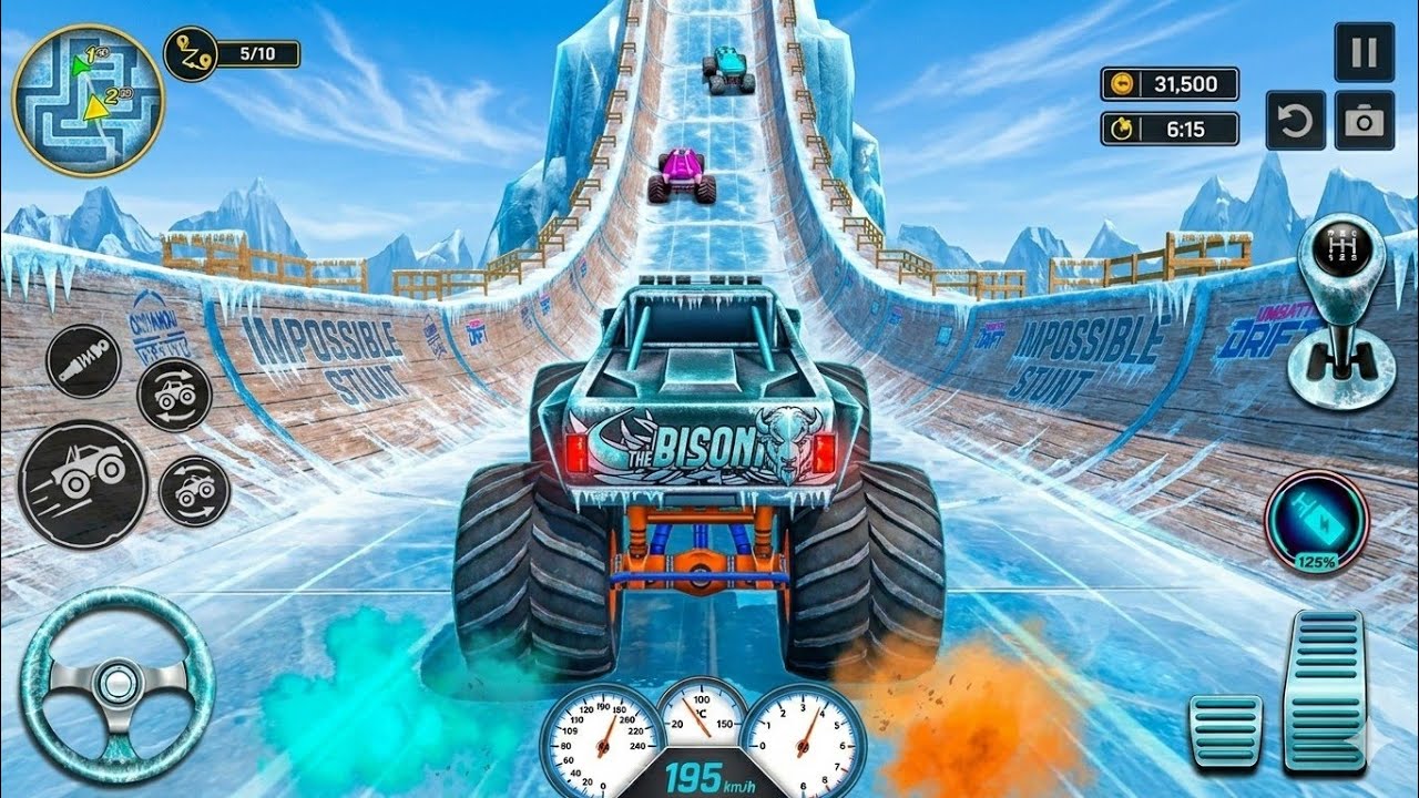 Monster Truck Mega Ramp Impossible Driver - 4x4 Ultimate Car Stunts GT Racing- Android GamePlay