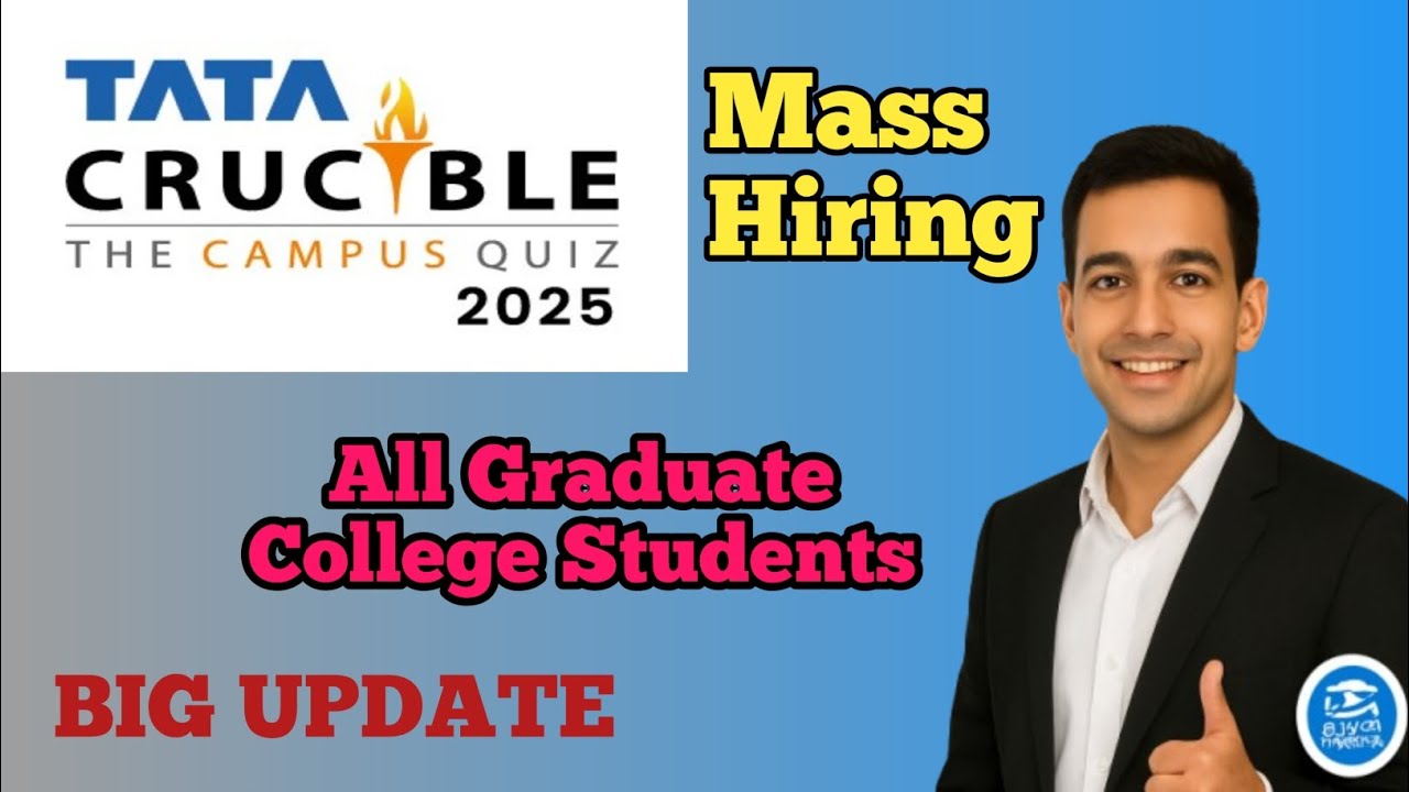 Tata Crucible Quiz 2025 | Tata Mass Hiring Freshers | Tata Imagination Challenge 2025 | Win lakhs