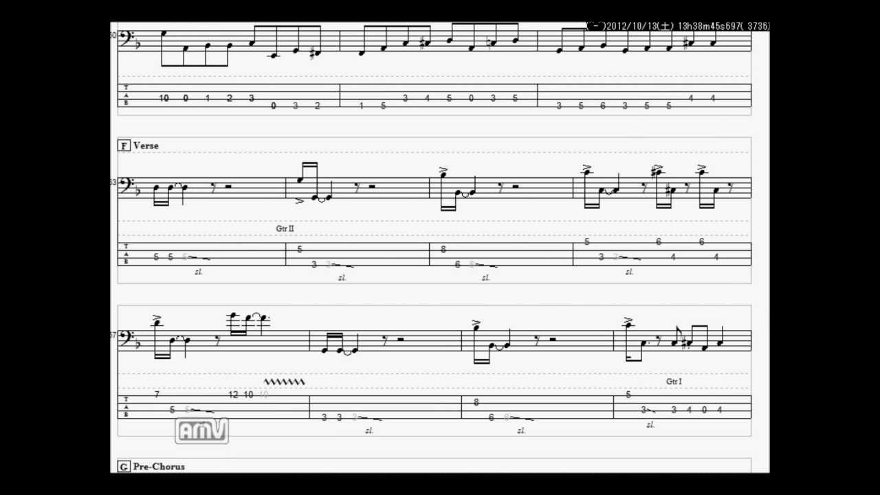 椎名林檎　本能 just can't help it ベースTAB譜
