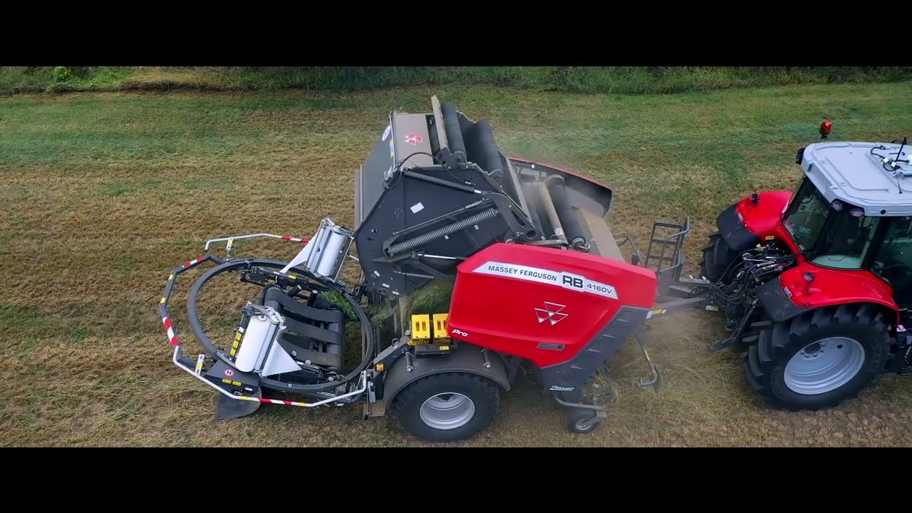 Massey Ferguson S7718 en 4160V RB massey Ferguson ronde balenpers