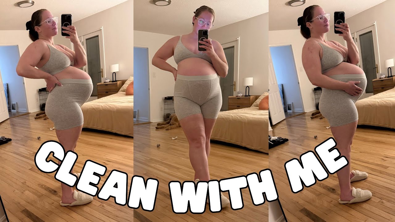 Clean With Me, 35 Weeks Pregnant, Nesting for Baby, Pregnancy Update