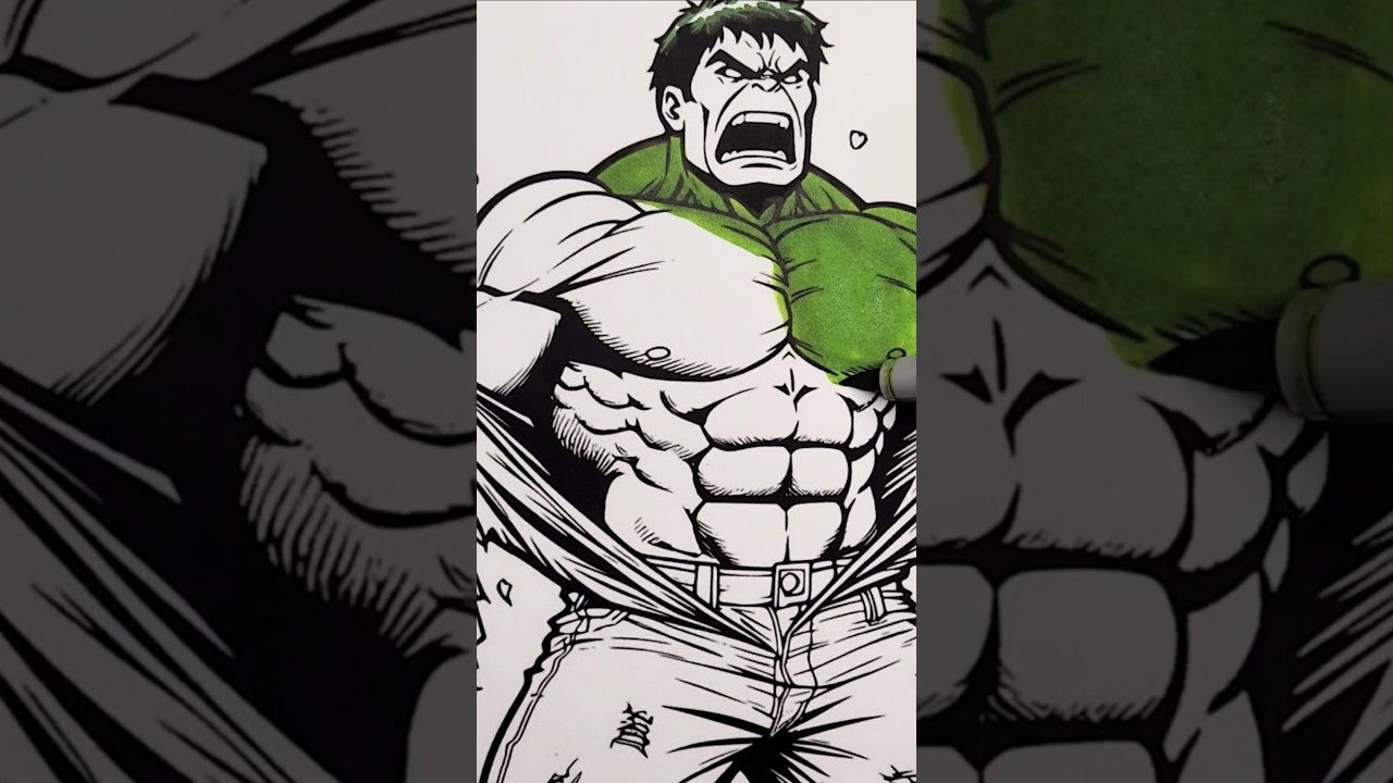 HULK Coloring Page MARVEL #avengers #theHulk #Coloring #Marvel #Hulksmash #superheroes #Markers