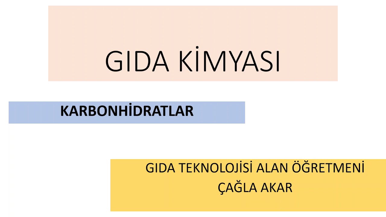 10.SINIF , GIDA KİMYASI DERSİ, 1.HAFTA - KARBONHİDRATLARA GİRİŞ