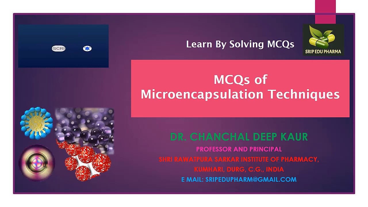 Microencapsulation Techniques MCQs#saiedupharmaa #ndds #crdds