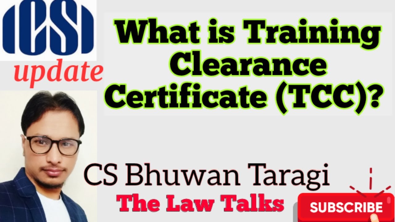 ICSI Notification for Training Clearance certificate (TCC)