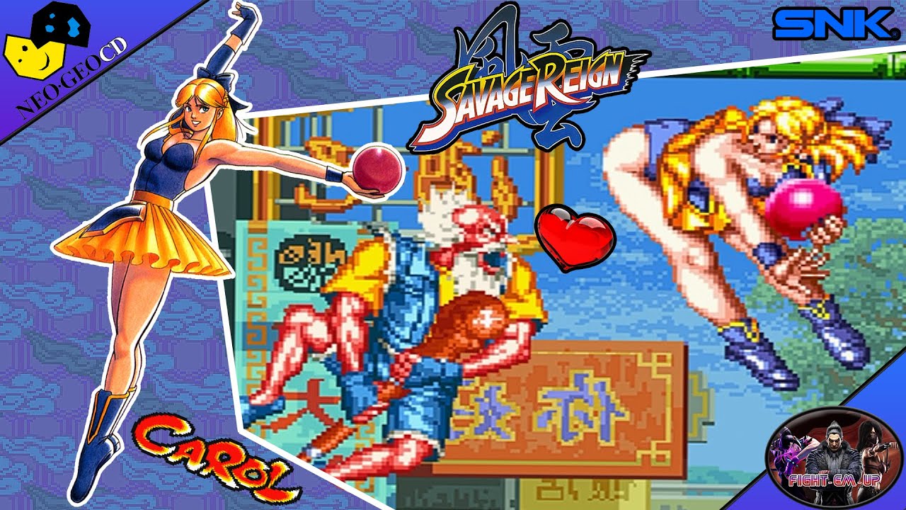 Savage Reign - Carol Stanzack Arcade Mode Playthrough [Hard Difficulty] (Neo Geo CD) (Longplay)