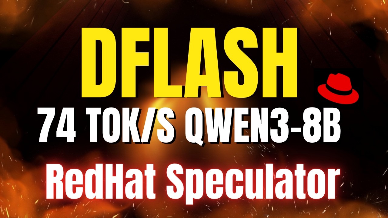 Qwen3-8B со скоростью 74 ток/с с использованием RedHat DFlash Speculator на vLLM локально.