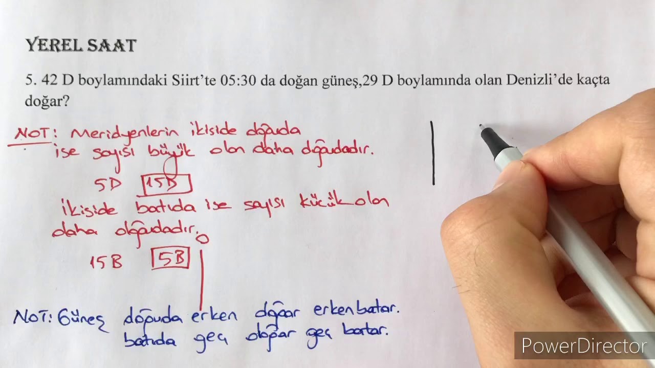 YEREL SAAT HESAPLAMALARI VE PARALEL-MERİDYEN SORU ÇÖZÜMÜ