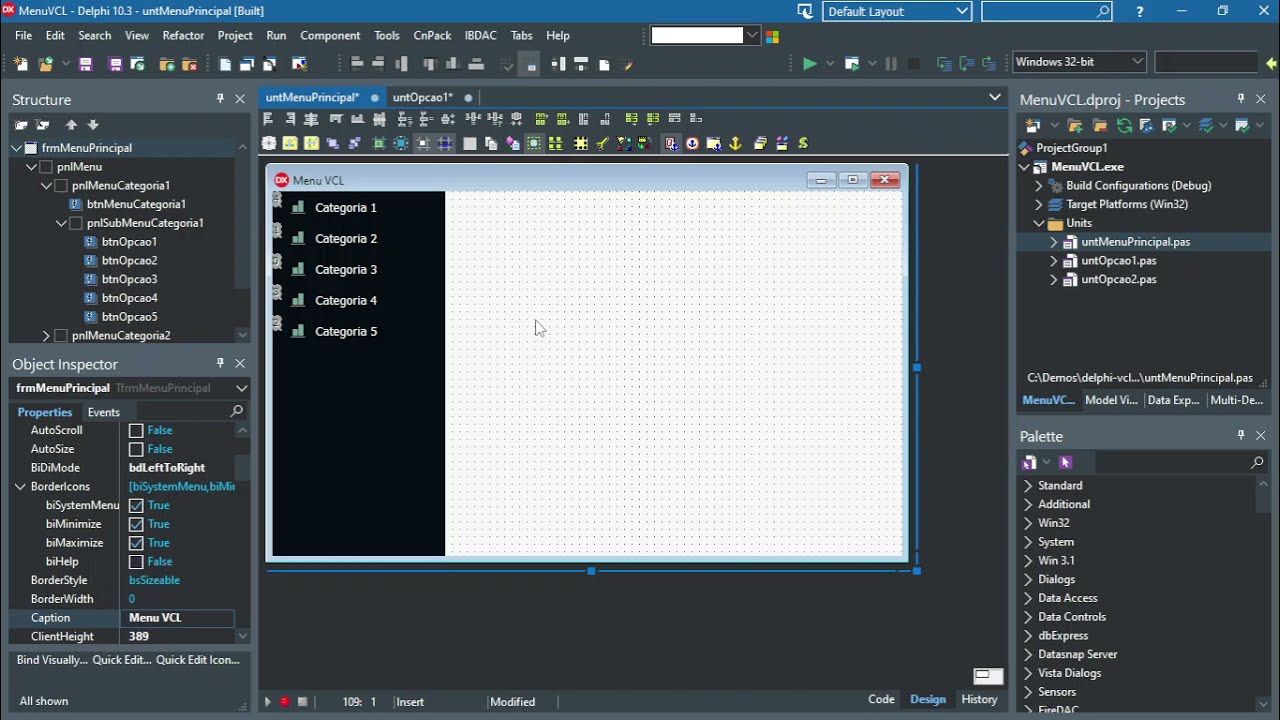Menu Lateral VCL Delphi