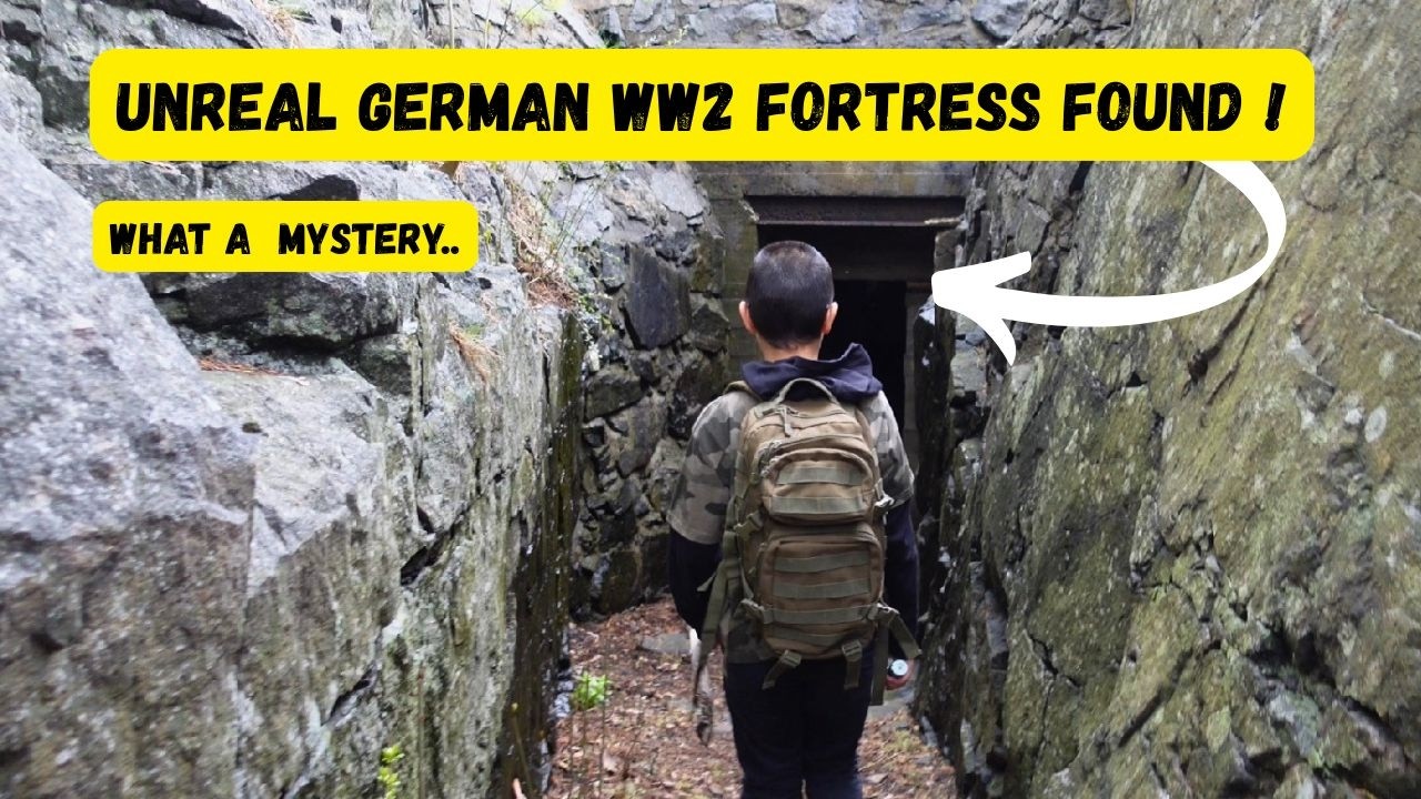 Lost German WW2 fortress in a hillside.What a place this is !#HiddenFortress #WW2Secrets #WW2