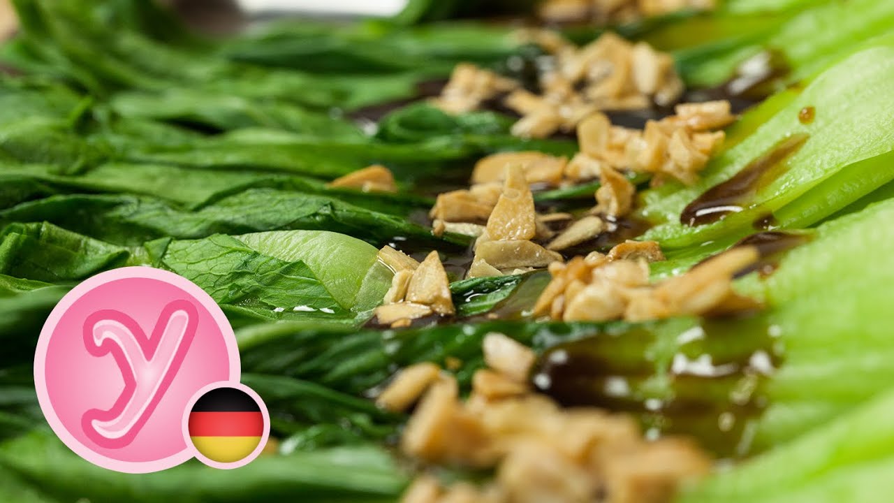 schnelles GEMÜSE (PAK CHOI) MIT OYSTERSAUCE und Knoblauch