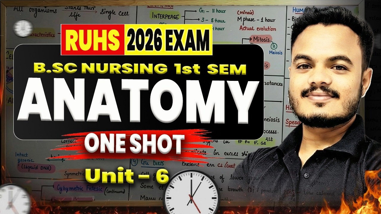 Unit 6 Anatomy BSc Nursing 1st Semester | RUHS Exam 2026 Special Class | Bhushan Science | ruhs 2026