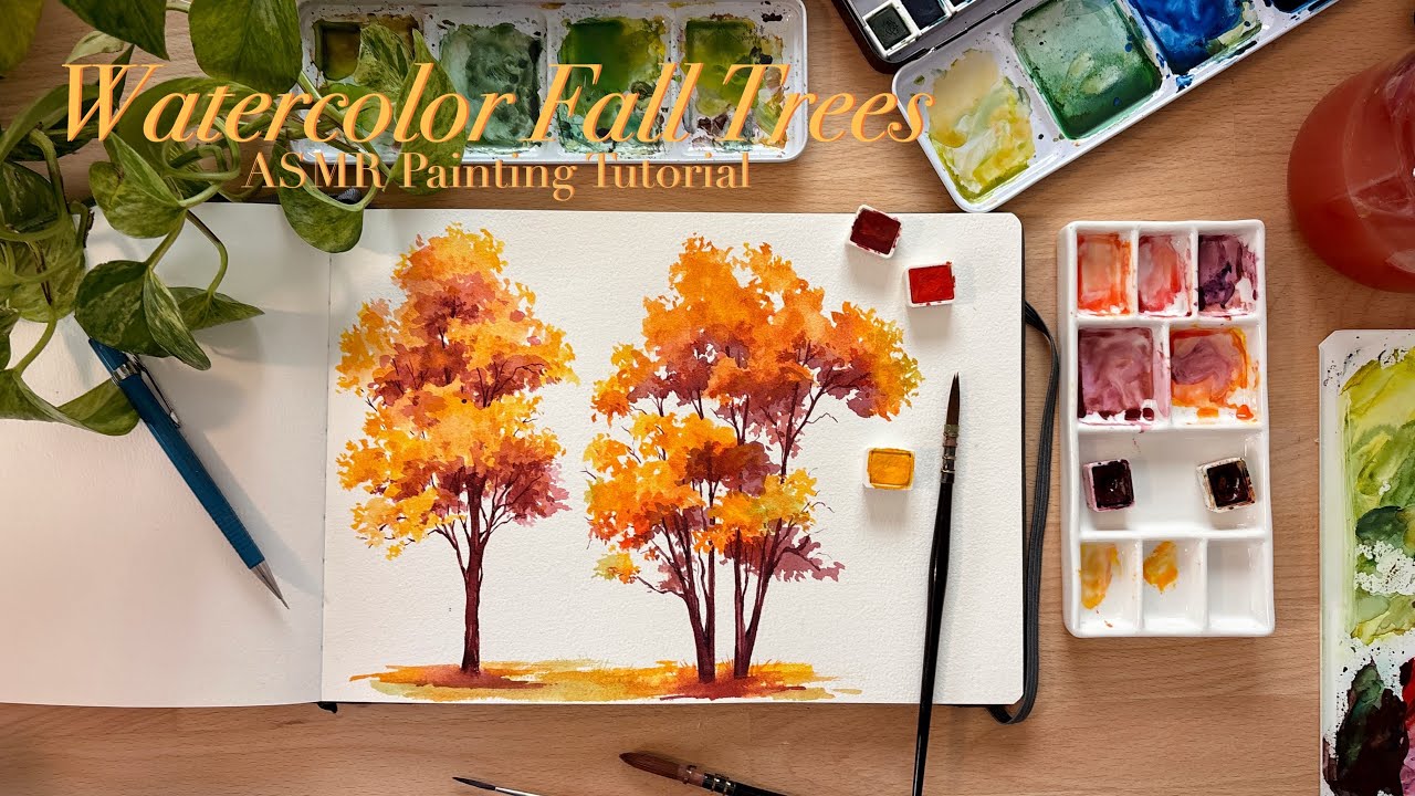 Fall Watercolor Tree Tutorial For Beginners