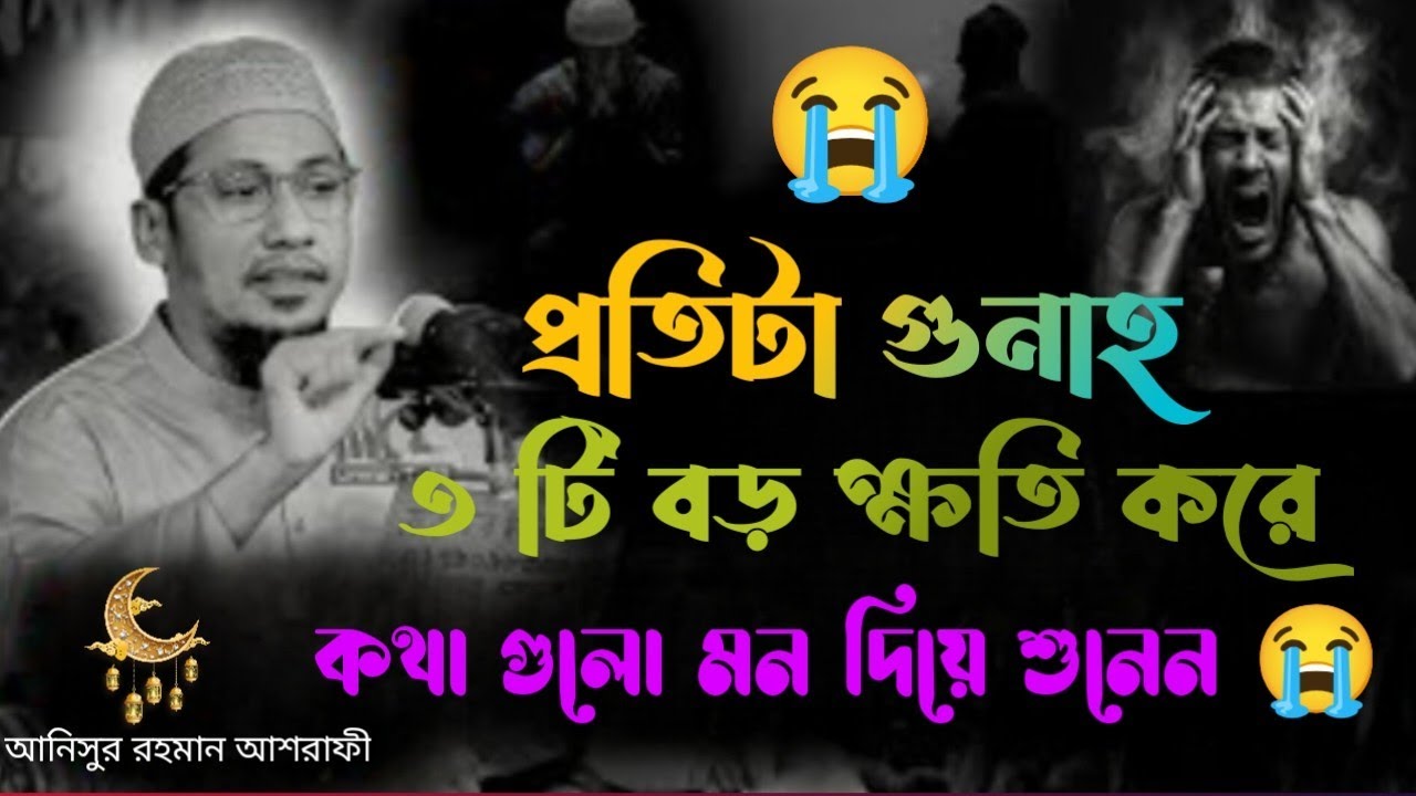 প্রতিটা গুনাহ ৩টি বড় ক্ষতি করে।কথাগুলো শুনুন😭#আনিসুর_রহমান_আশরাফী #ওয়াজ #anisur_rahman_ashrafi #waz