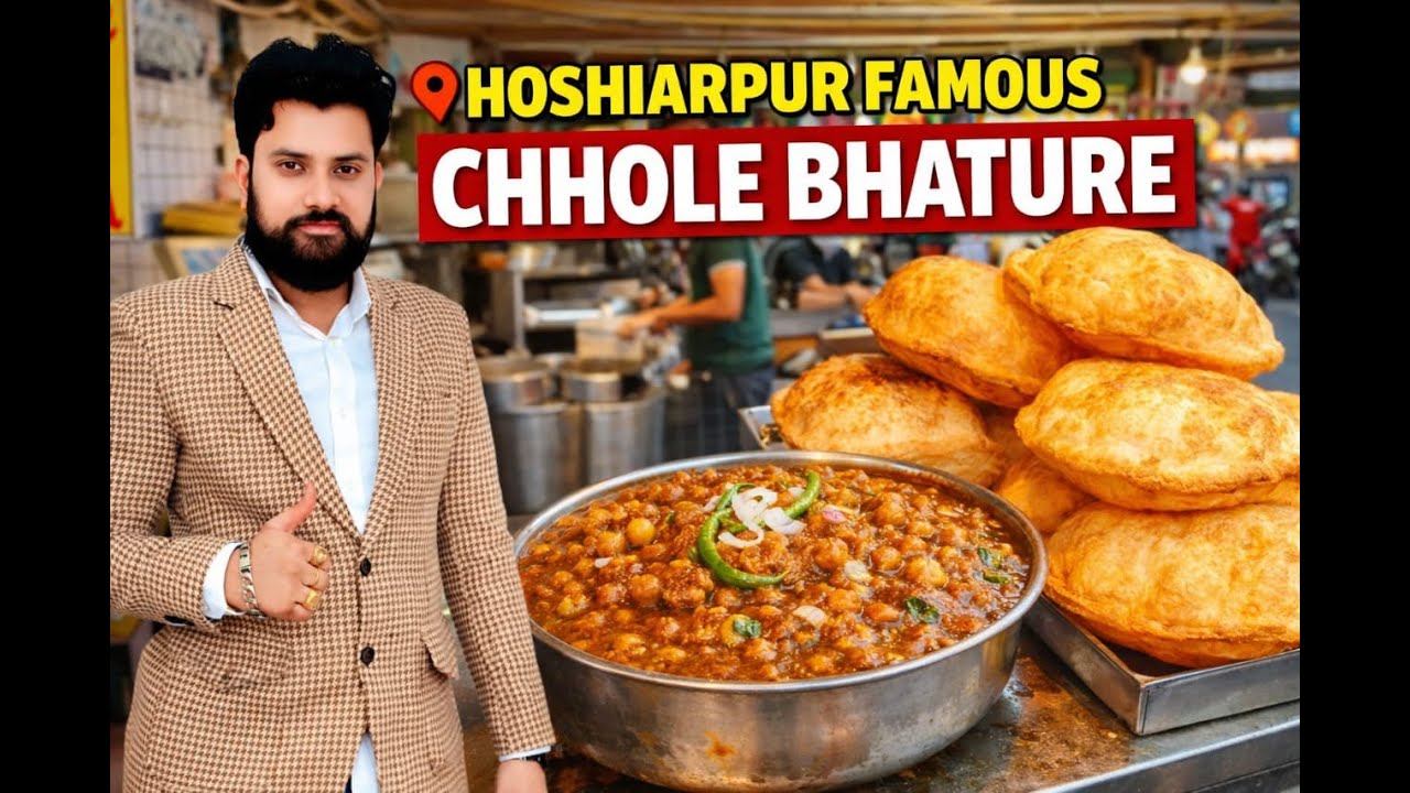ਹੋਸ਼ਿਆਰਪੁਰ ਦੇ ਮਸ਼ਹੂਰ ਛੋਲੇ ਭਟੂਰੇ, ਜੇ ਤੁਸੀਂ ਇੱਥੇ ਦੇ ਛੋਲੇ ਭਟੂਰੇ ਖਾਧੇ ਨੇ ਤਾਂ ਕਮੈਂਟ ਵਿੱਚ ਜ਼ਰੂਰ ਦੱਸੋ।