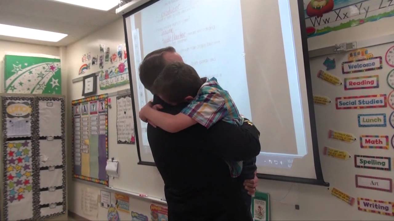 Service Member Surprises Son at School!!