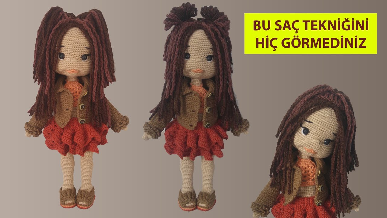 Bu teknikle saç yapımı hiç bir yerde yok!!...#amigurumisaçyapımı
