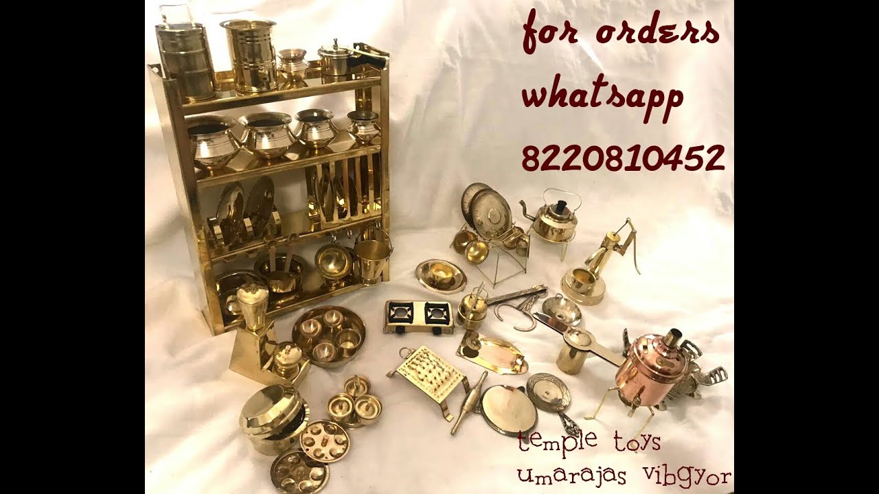 Brass miniature kitchen set