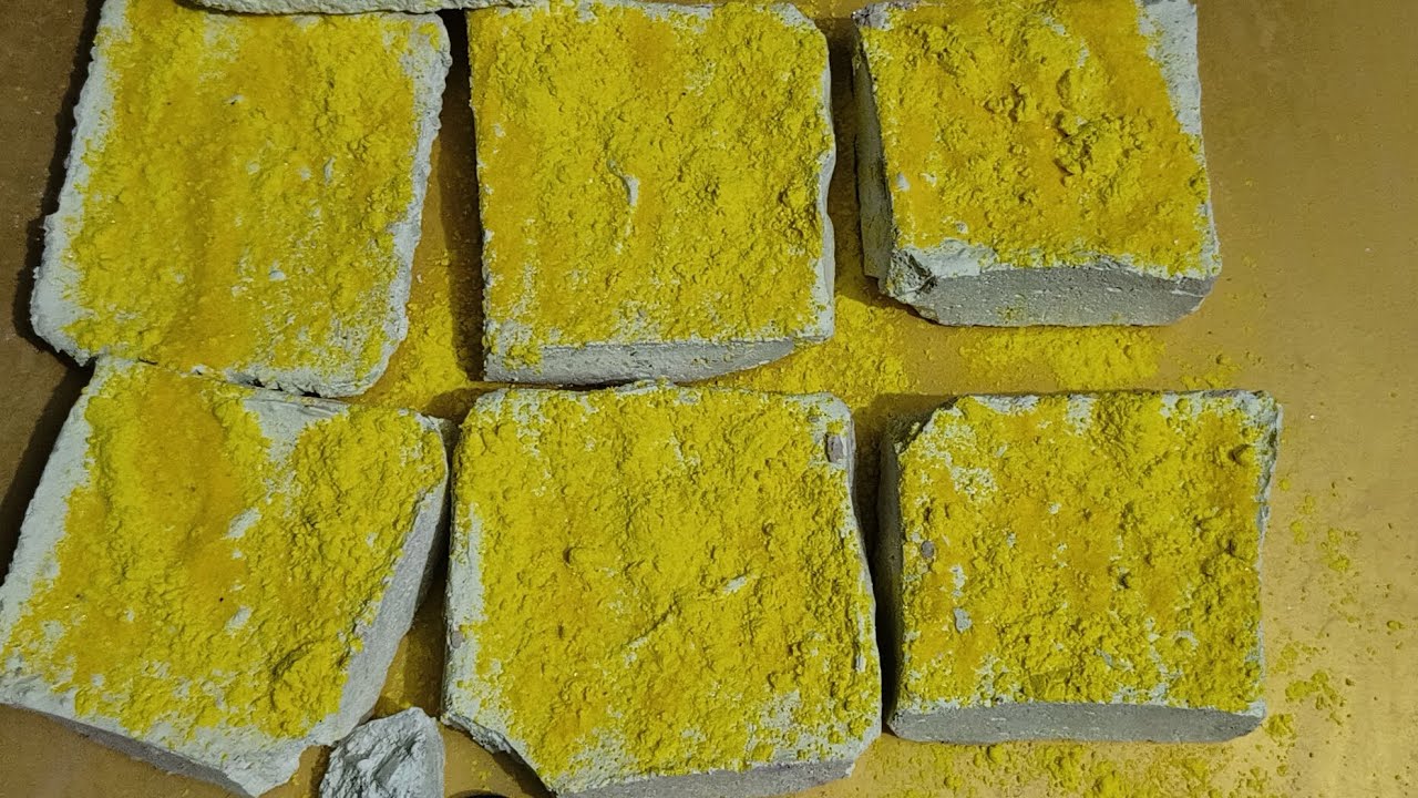Holi colour & home made soft block | oddly satisfying ASMR 