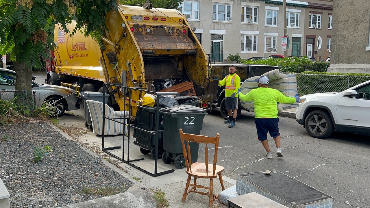 Capitol Waste Garbage Truck VS College Move Out Trash