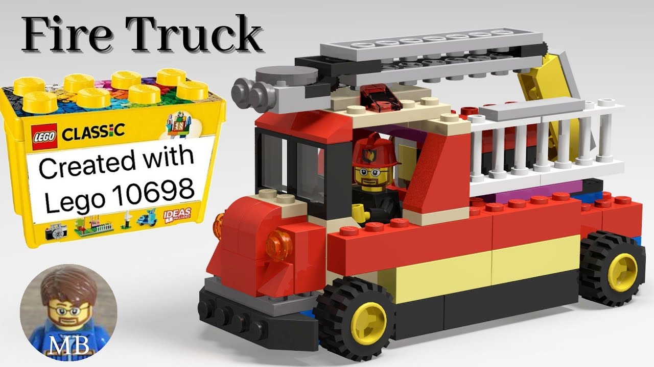 Building a Fire Truck using LEGO® Classic 10698 - DIY instruction ideas