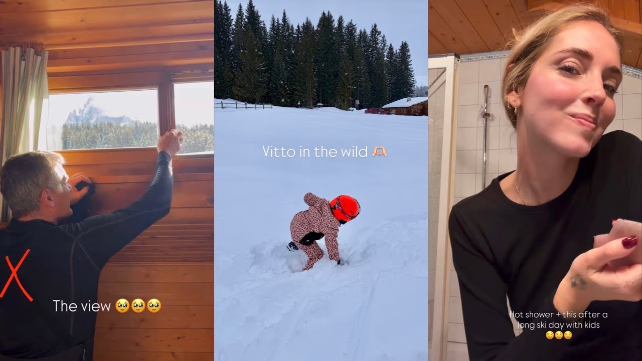 Weekend in montagna con Leo, la Vitto e il nonno - Chiara Ferragni 22/02/2026