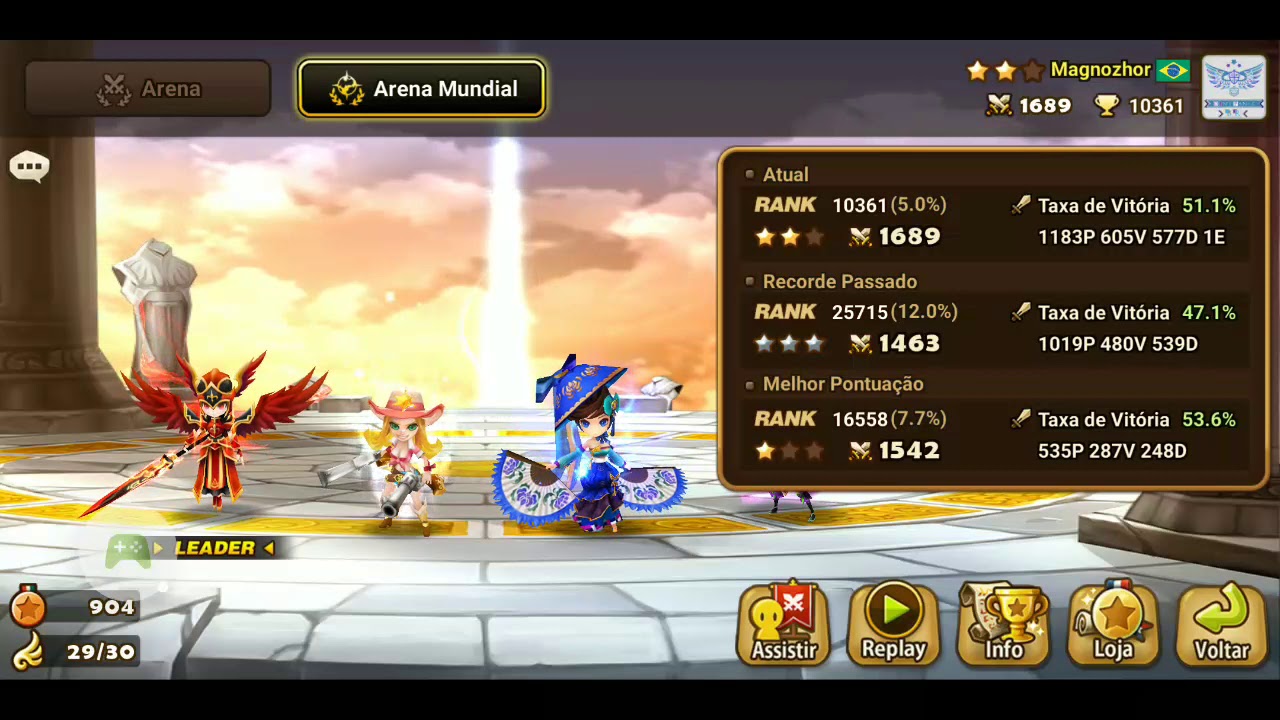Summoners' War: Sky Arena RTA:  Season 10 last match, C2 Safe 1689 points (5%) Vs C2 1868
