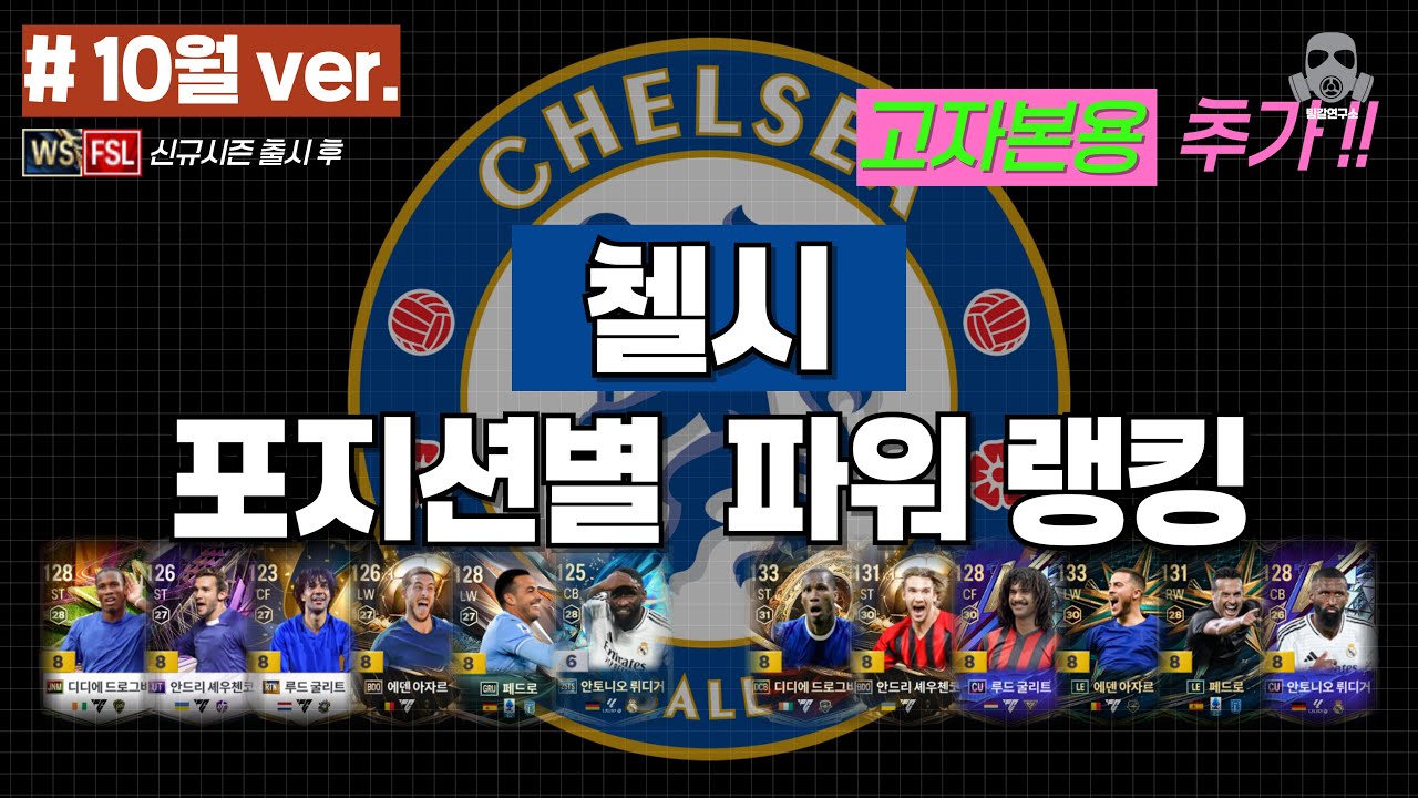10월) 첼시 스쿼드 파워랭킹 포지션별 티어리스트 