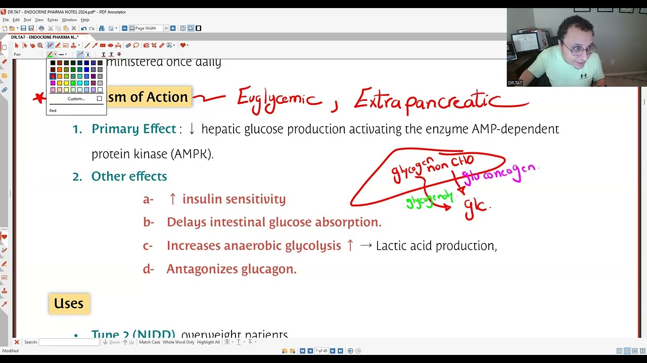 DR TA7: ENDOCRINE PHARMA 3 (MED SCHOOL NOT USMLE)