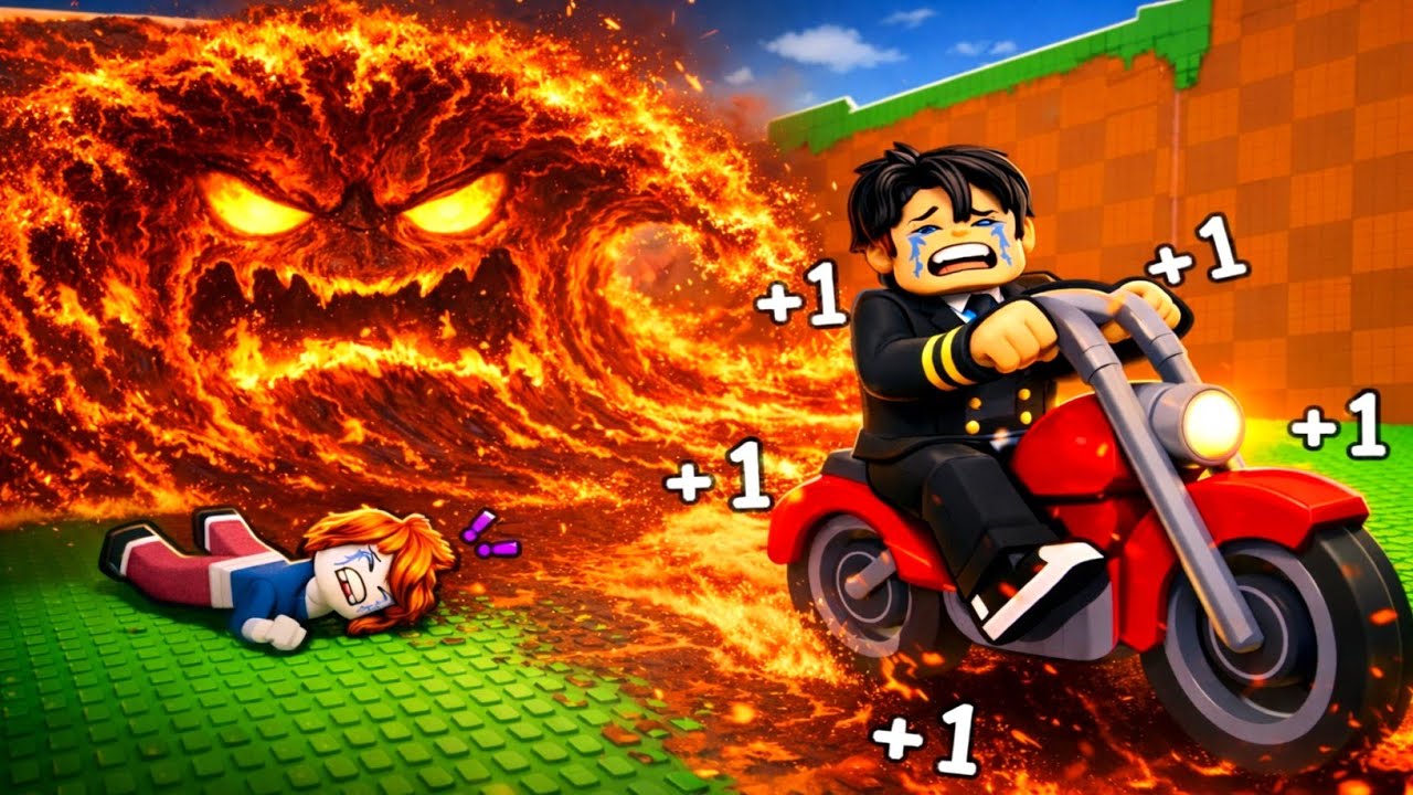 Can We Outrun the TSUNAMI on a Motorcycle?! 🌊🏍️ | Roblox gameplay