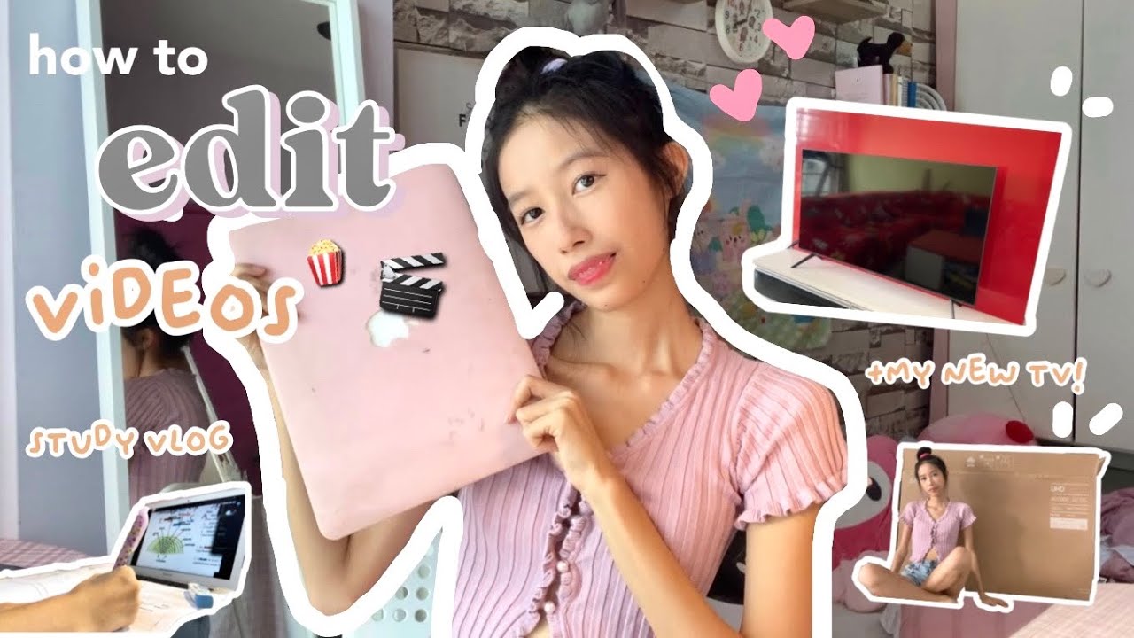 how i edit my videos 🎬 + holiday study vlog (malaysia) 📝 my new tv!