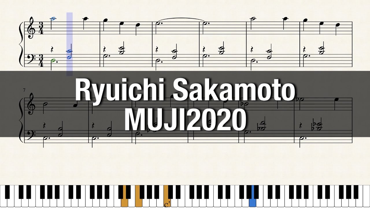 Ryuichi Sakamoto - MUJI2020 (sheet) | pleasant, somehow 気持ちいいのはなぜだろう。(楽譜)