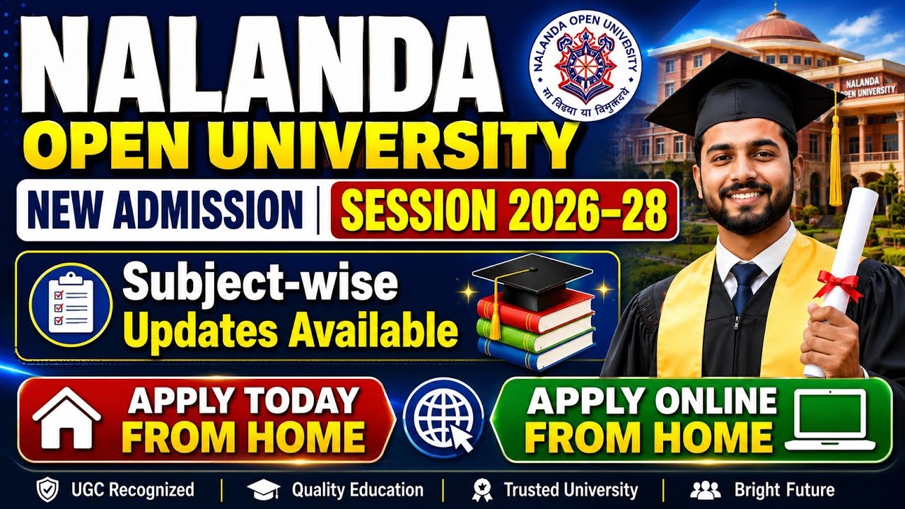 Nalanda open University Pg new addmission subject/Fee update 2026-28 || Nou Pg addmission update 