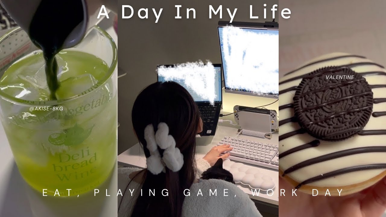 vlog | 7:00amから仕事する日、バレンタイン限定メニューを食べて原神で遊ぶ🍫🎮リモートワークの1日🏠