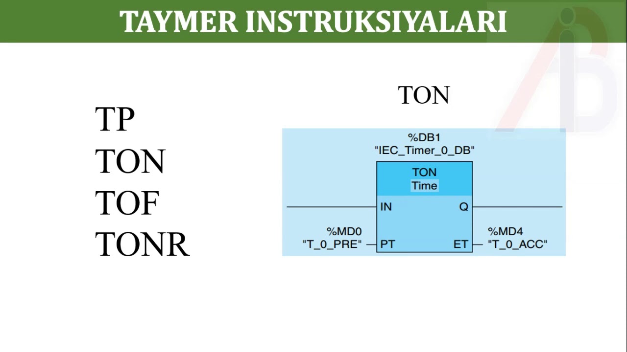 Taymer instruksiyalari