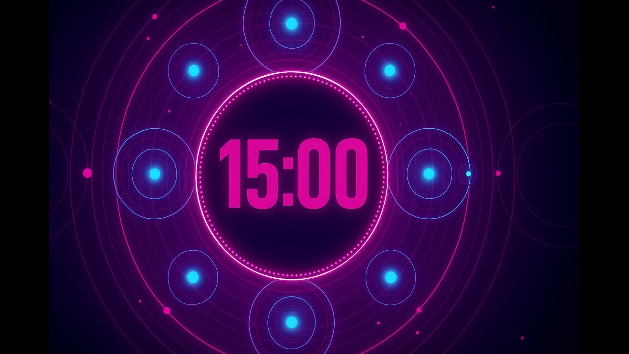 15 Minute Timer with Music • Funky Hip-Hop Countdown • Vibrant Digital Clock for Study & Focus