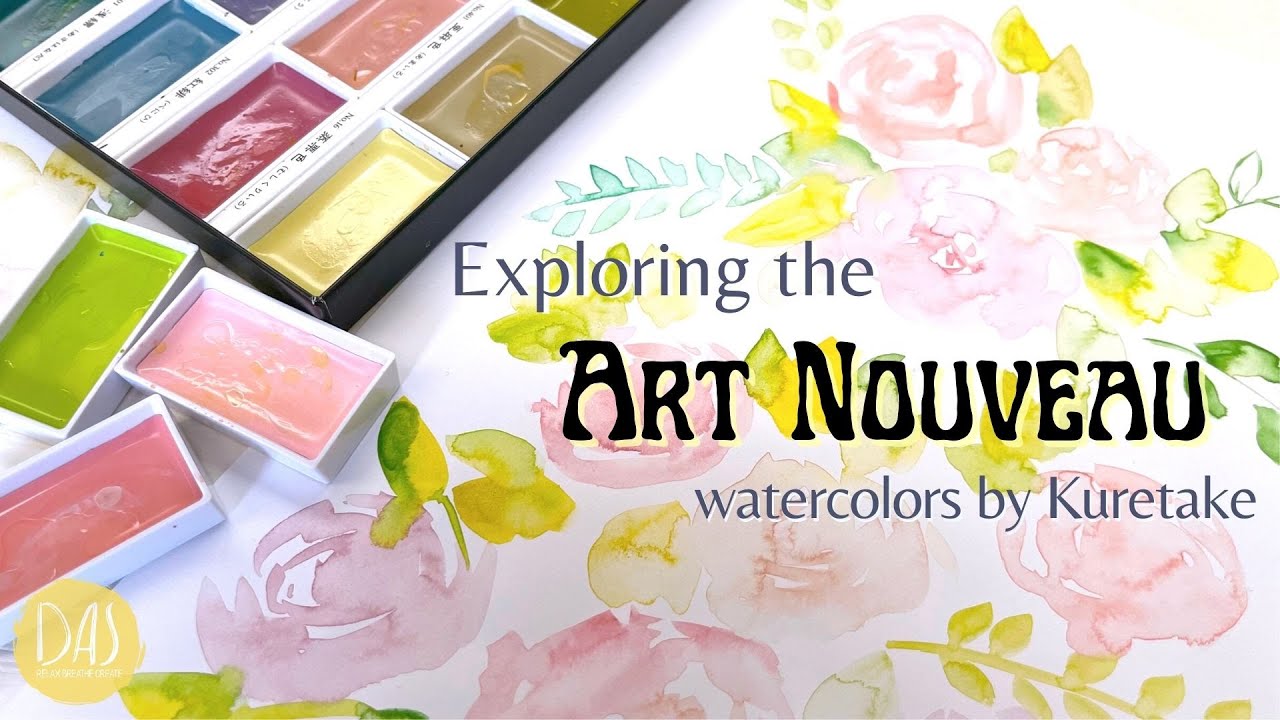How to Paint Dreamy Watercolor Roses and Leaves PLUS Unboxing the Kuretake Art Nouveau set