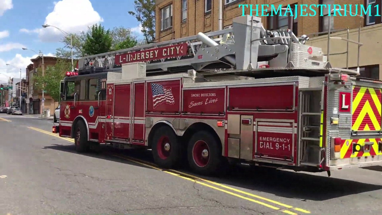 COMPILATION OF JERSEY CITY FIRE DEPARTMENT RESPONDING THRU STREETS OF JERSEY CITY, NEW JERSEY. 02