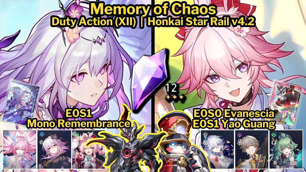 MoC 4.2 Stage 12 E0S1 Castorice Mono Remembrance and E0S0 Evanescia | Honkai Star Rail v4.2