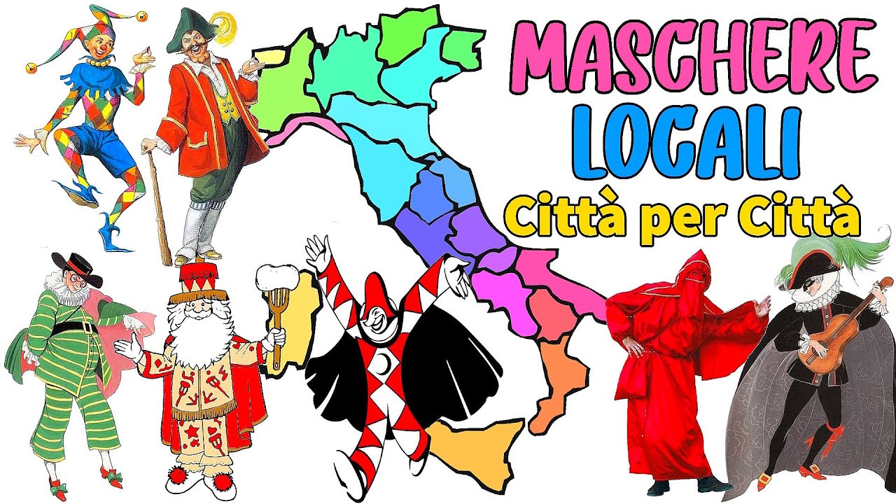 🎭 MASCHERE ITALIANE REGIONALI e LOCALI 🎉 Farinella, Gioppino, Burlamacco, Domino e tanti altri