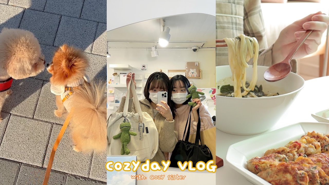 Sub) 동생이랑 혜화 소품샵에서 커플템 맞추고👭🏻창경궁 단풍놀이🍂날이 갈수록 잘 걷는 콩알이! 꾸덕한 보말칼국수와 알록달록 굴전 해먹는 동거일상 | CozyDay