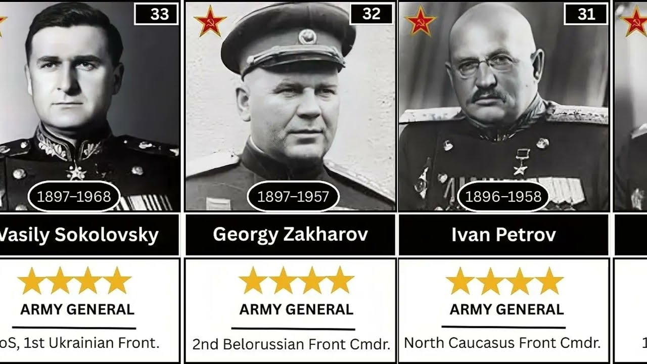 Top 100 Soviet Generals of WWII Ranked | Red Army Legends Ranked